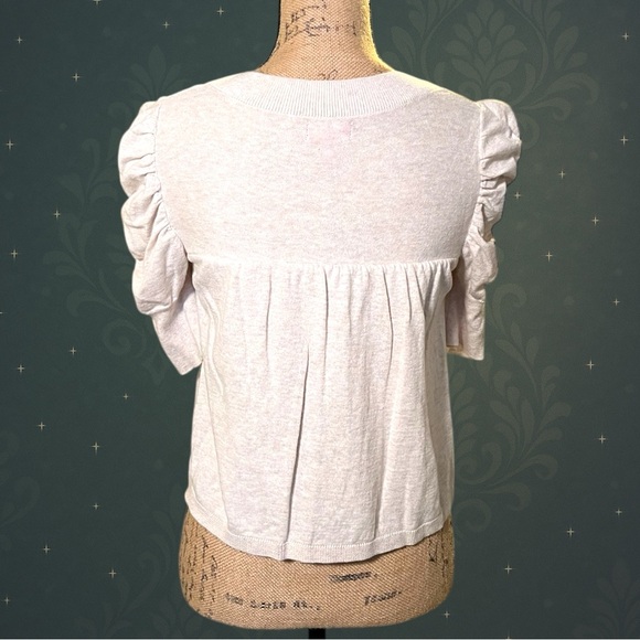 Elle 100% Cotton Cream Cropped Cardigan XS - Picture 5 of 16